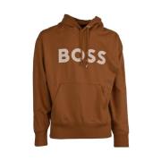 Heren Hoodie met Centraal Logo Hugo Boss , Beige , Heren