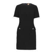 Korte Mouw Zakelijke Jurk Hugo Boss , Black , Dames