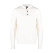 Wollen Polo Shirt met Geborduurd Logo Hugo Boss , White , Heren