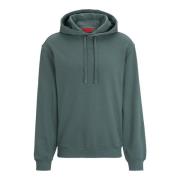 Katoenen hoodie met contrasterend logo Hugo Boss , Green , Heren