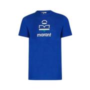 Contrasterend Monogram Logo Linnen T-Shirt Isabel Marant , Blue , Here...