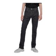 Gepatrooniseerde Slim Fit Jeans John Richmond , Black , Heren