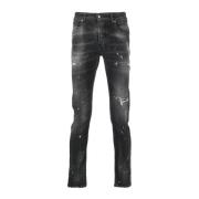 Slim-fit Jeans John Richmond , Black , Heren