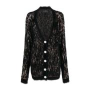 Gebreide cardigan met patroon en knoopsluiting John Richmond , Black ,...