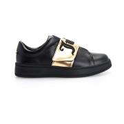 Zwarte Leren Lage Sneakers Juicy Couture , Black , Dames