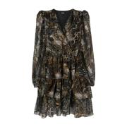 Korte Python Print Jurk Just Cavalli , Multicolor , Dames