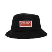 Zwarte bucket hoed met logo Kenzo , Black , Heren