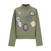 Groene Katoenen Trui met Badges Kenzo , Green , Dames