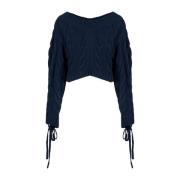 Cable Lace Up Jumper Kenzo , Blue , Dames