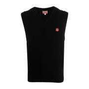 Zwarte Wol T-Shirt Polo Vest Kenzo , Black , Heren