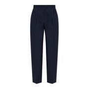 Wollen plooirokbroek met logo Kenzo , Blue , Heren