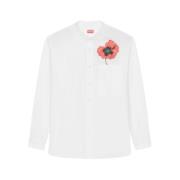Casual Klaproos Katoenen Overhemd Kenzo , White , Heren