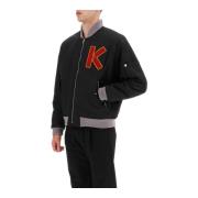 Bomberjack met logo-patch Kenzo , Black , Heren