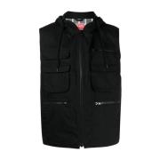 Stijlvolle Katoenen Varsity Gilet Kenzo , Black , Heren