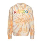 Katoenen sweatshirt met logo Kenzo , Orange , Heren