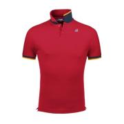 Vincent Contrast Stretch Polo Shirt K-Way , Red , Heren