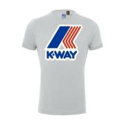 Maxi Logo T-shirt voor heren K-Way , Gray , Heren