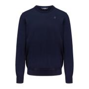 Klassieke Blauwe Katoenen Sweater K-Way , Blue , Heren