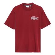 katoenen T-shirt met geborduurde krokodil Lacoste , Red , Heren