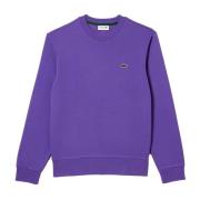 Paarse Ronde Hals Sweatshirt Sh9608 Lacoste , Purple , Heren