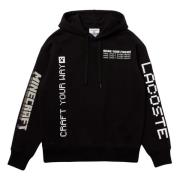 Unisex hoodie met Minecraft ontwerp Lacoste , Black , Heren