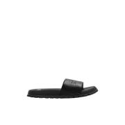 ‘The Slide’ Leren Slippers met Logo Versiering Marc Jacobs , Black , D...