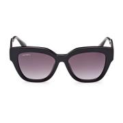 Oversized Vierkante Zonnebril met Rookgrijze Lens Max & Co , Black , D...