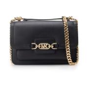 Zwarte leren flap tas met goudkleurige details Michael Kors , Black , ...