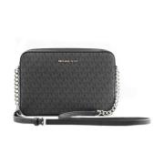 Grote Crossbody Tas met Saffiano Leer Michael Kors , Black , Dames