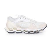 Witte Sneakers met Suède en Mesh Panelen Mizuno , White , Heren