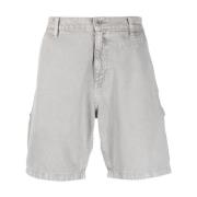 Logo-geborduurde Chino Shorts Moschino , Gray , Heren