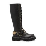 Zwarte Dameslaarzen met 4cm Hak Moschino , Black , Dames