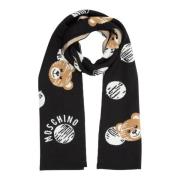 Teddy Bear Wollen Sjaal Moschino , Black , Dames