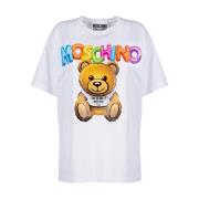 Oversize Opblaasbare Teddy T-Shirt Moschino , White , Dames