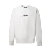 Witte Katoenen Crewneck Sweatshirt Moschino , White , Heren