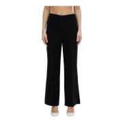 Elegante Wijde Broek met Split Moschino , Black , Dames