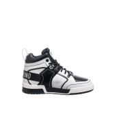 Leren Sneakers Upgrade Stijlvol Casual Cool Moschino , Black , Heren