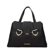 Zwarte Polyurethaan Love Handtas Moschino , Black , Dames