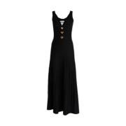 Flatterende Midi Jurk Moschino , Black , Dames