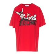 Bugs Bunny Patch T-shirt Moschino , Red , Dames