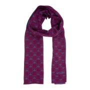 Logo Patroon Dubbel Vraagteken Sjaal Moschino , Purple , Dames