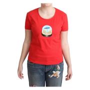 Trendy Katoenen T-shirt Moschino , Red , Dames