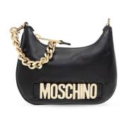 Schoudertas met logo Moschino , Black , Dames