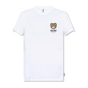 T-shirt met logo Moschino , White , Heren