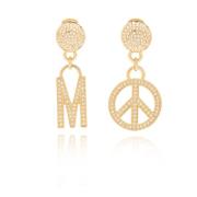 Kristallen clip-on oorbellen Moschino , Yellow , Dames