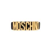 Leren Riem Moschino , Black , Heren