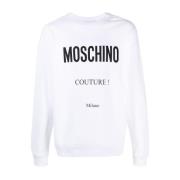 Witte Sweatshirt met Logo Print Moschino , White , Heren