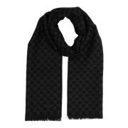 Wollen sjaal met abstract patroon Moschino , Black , Heren