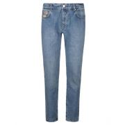 Teddy-Print Slim-Fit Jeans Moschino , Blue , Heren