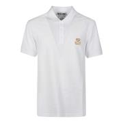 Teddy Bear Patch Polo Shirt Moschino , White , Heren